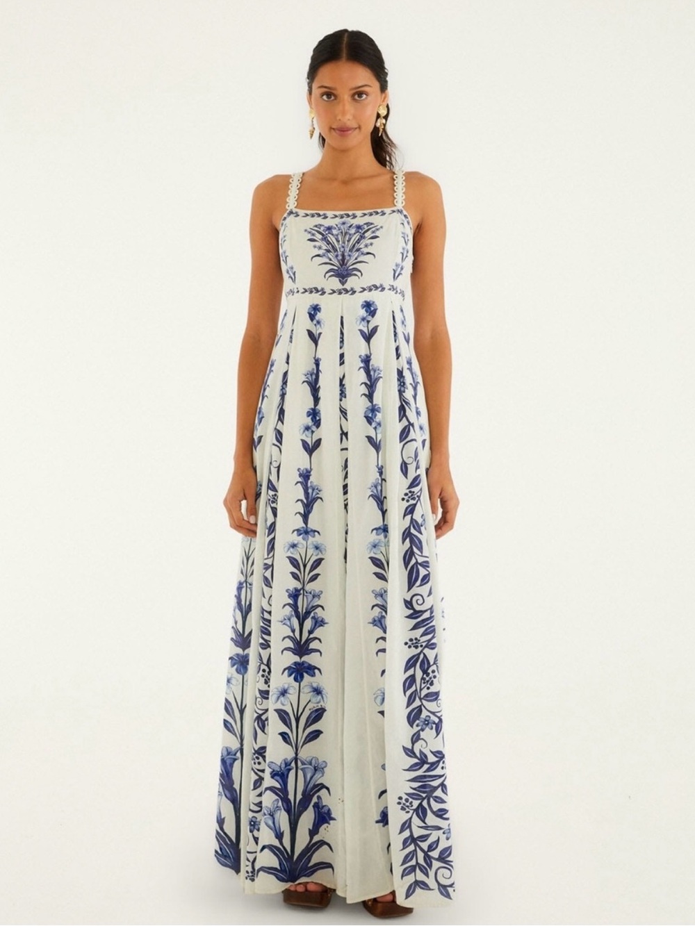 NWT FARM Rio Off-White Flowers
Arch Pleats Maxi Dress M